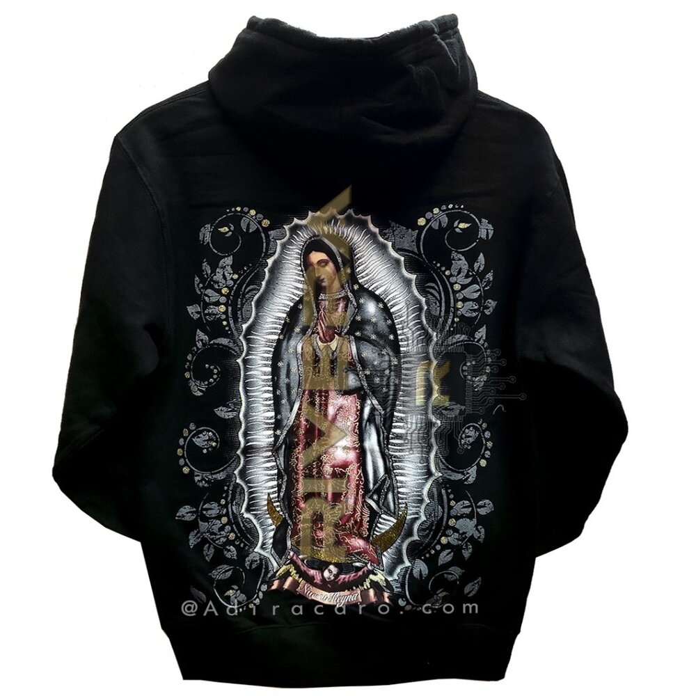 Our Lady Of Guadalupe Hoodie Black, Virgen de Guadalupe Hoodie Virgin Mary Faith